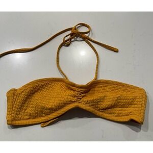 Tropic Of C Bikini Top Size XS Mustard Savanna Bandeau Swim Textured Resort